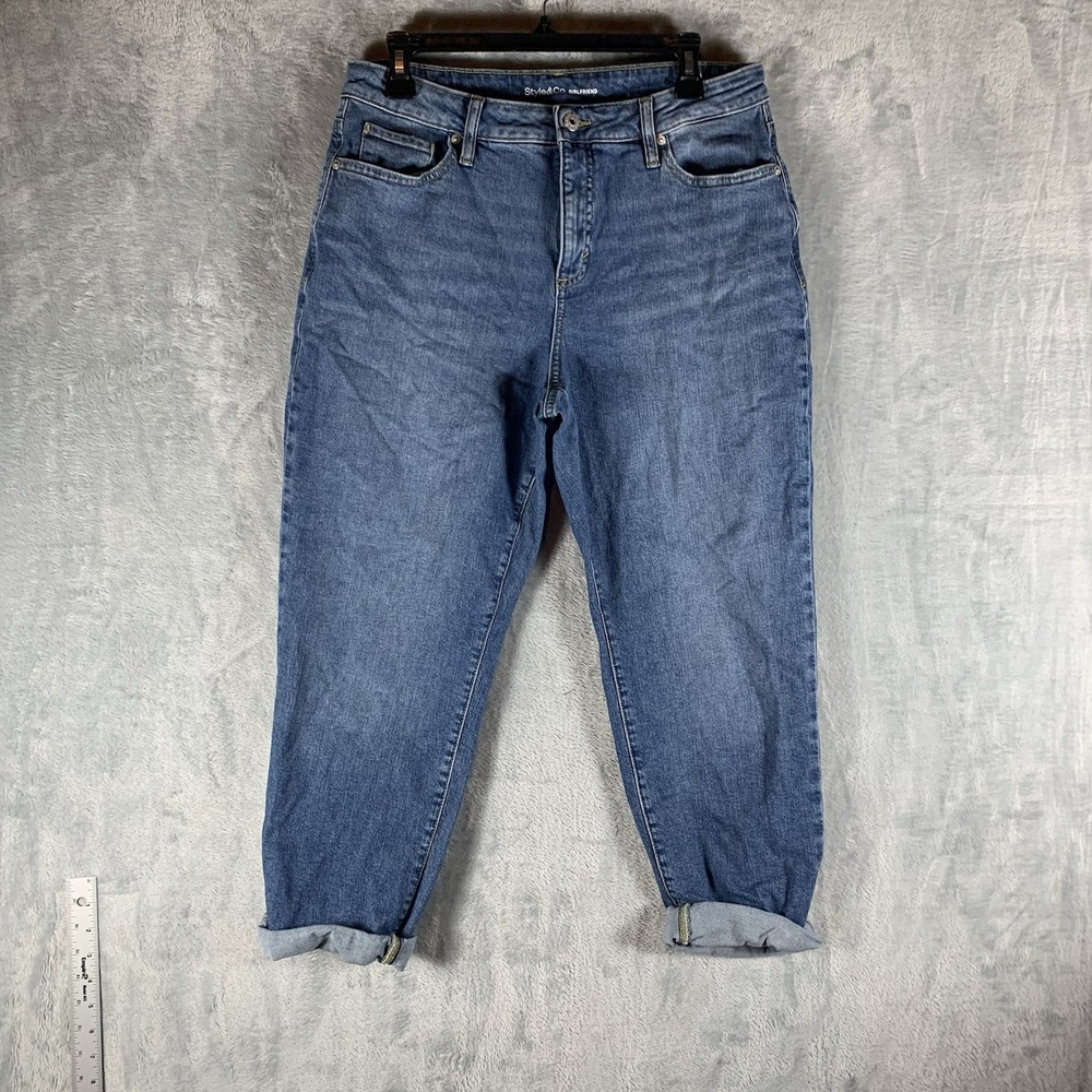 Style & Co Women's Jeans Girlfriend 12 Medium Wash
